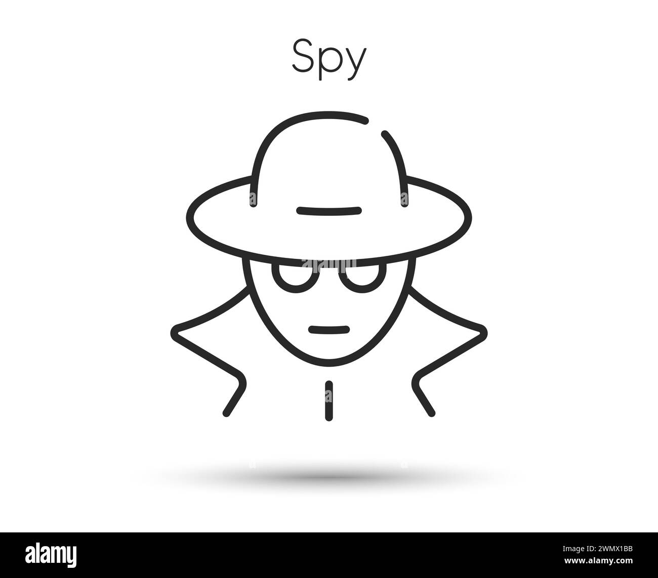 Icône agent espion secret. Signe de fraude financière. Incognito, voleur privé ou anonyme. Vecteur Illustration de Vecteur