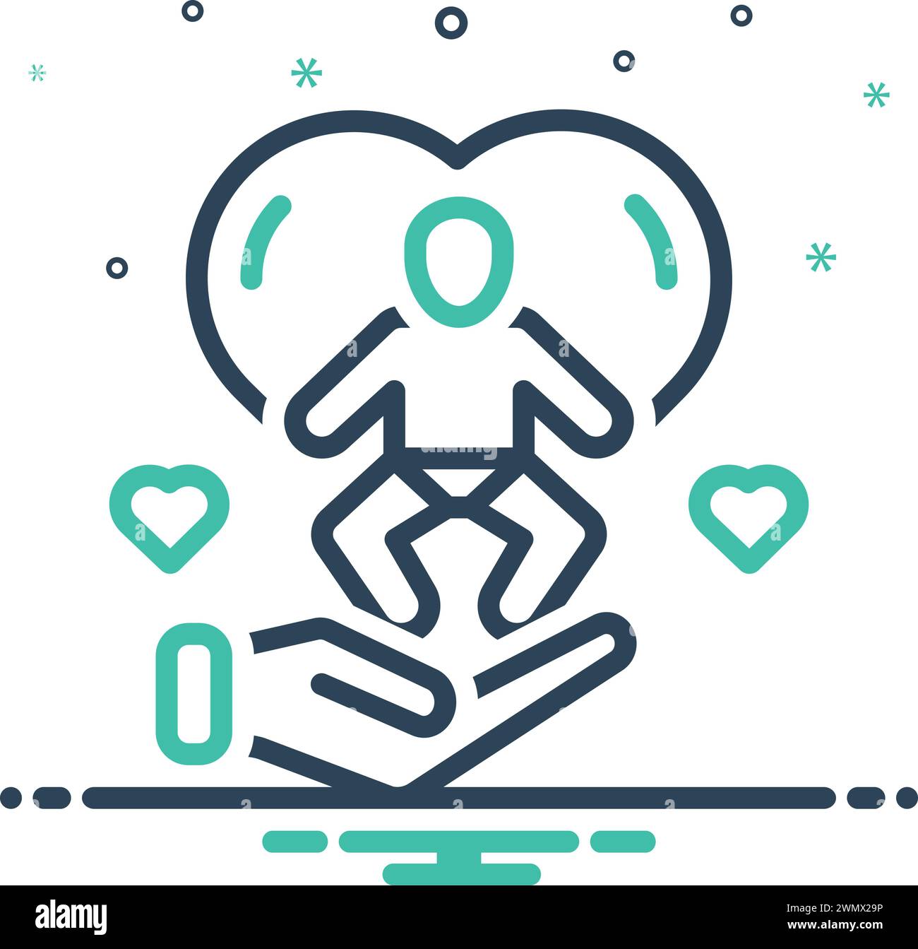 Icône pour les soins, bébé Illustration de Vecteur