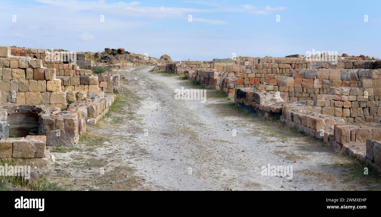 Bazaar Street, site archéologique d'Ani, Kars, Turquie Banque D'Images