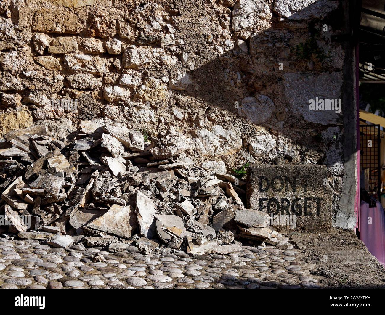 Mémorial de la destruction de Mostar, Bosnie-Herzégovine Banque D'Images