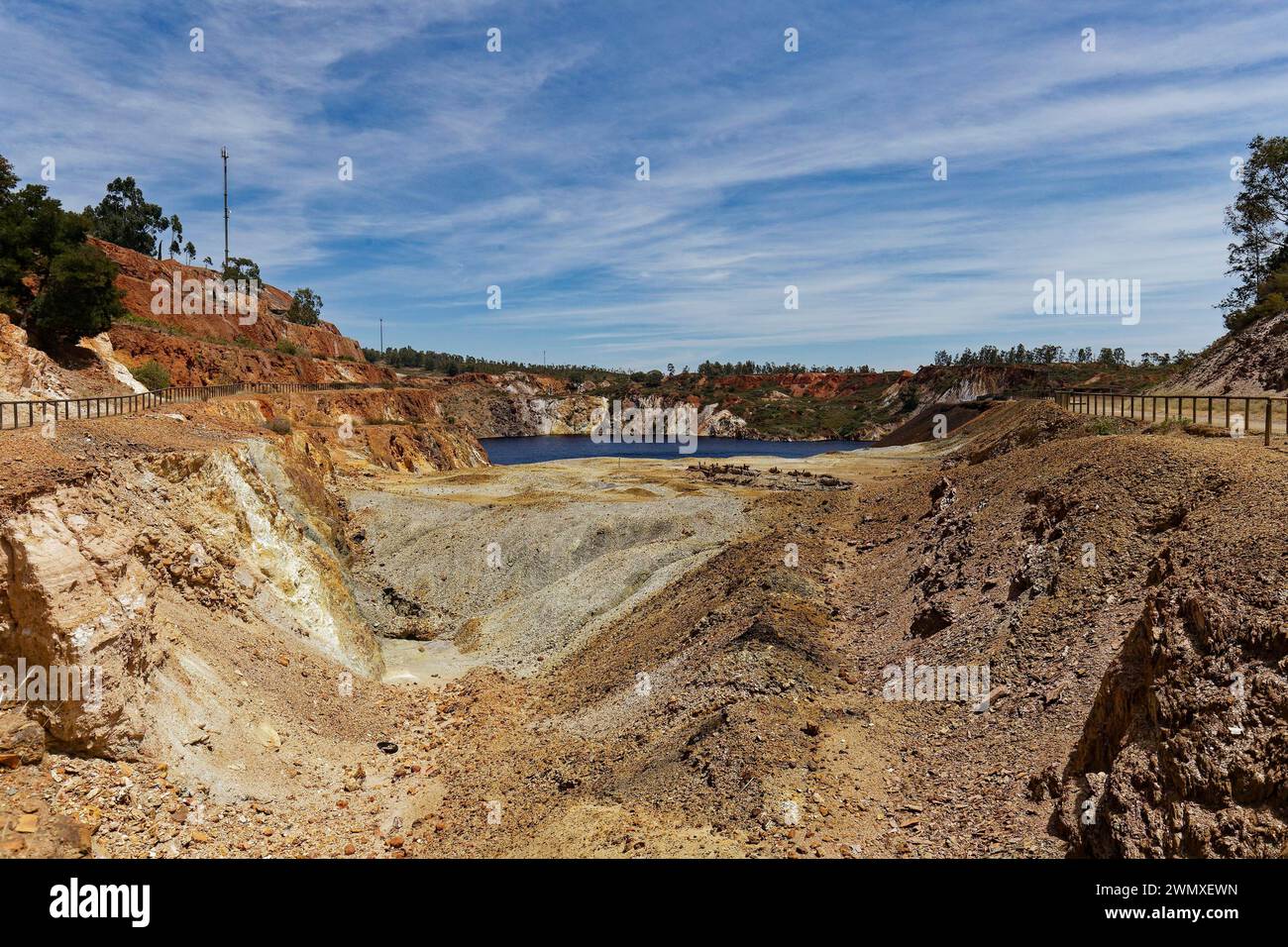 La mine à ciel ouvert de l'ancienne mine de Sao Domingos, Alentejo, Portugal Banque D'Images