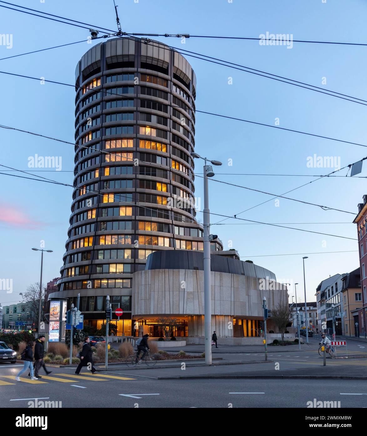 Bâtiment de la Banque des règlements internationaux (BRI), Centralbahnplatz, gare SBB, Bâle, canton de Bâle-ville, Suisse Banque D'Images