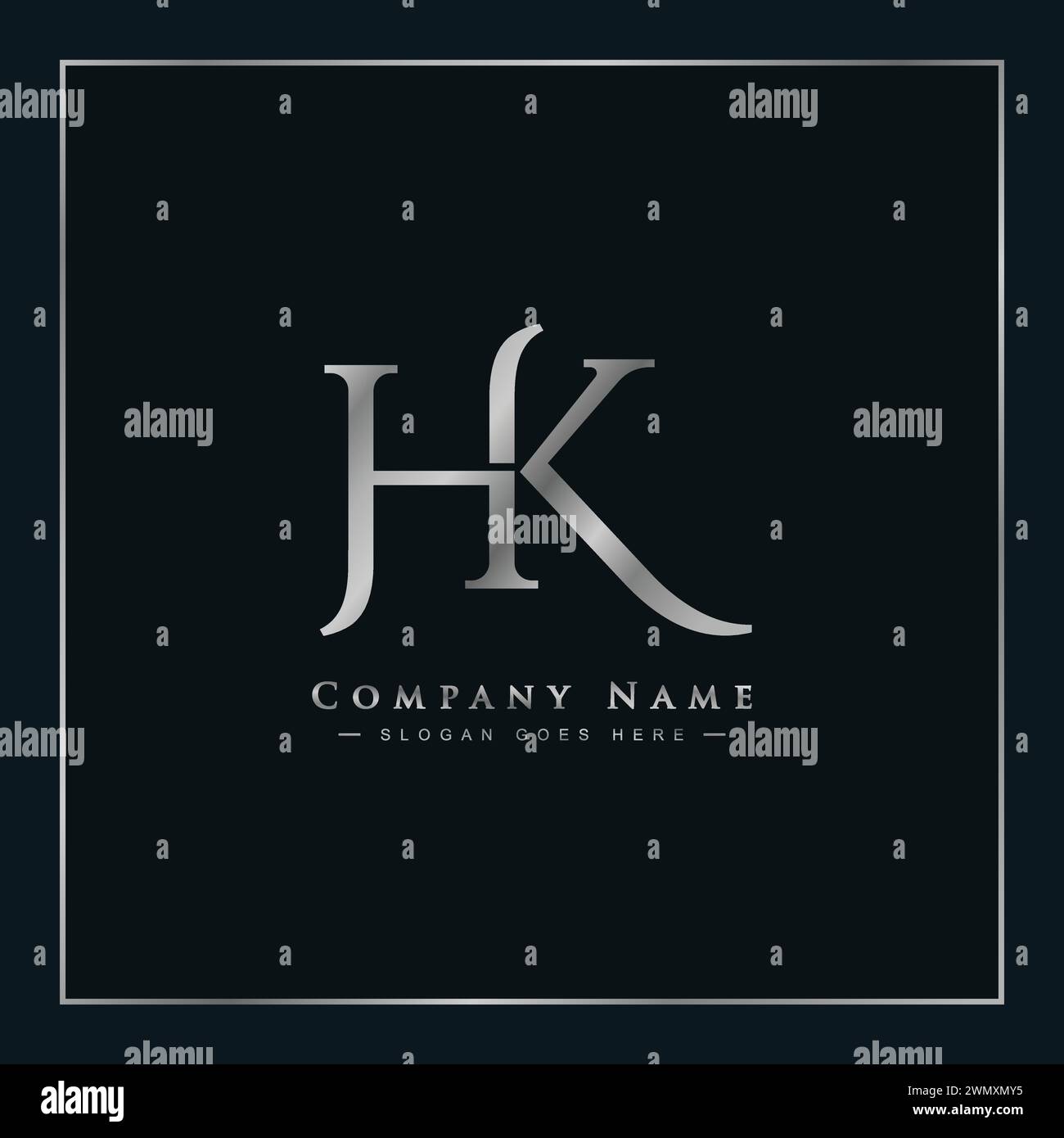 Logo vectoriel minimal HK - logo simple Business pour monogramme H et K. Illustration de Vecteur