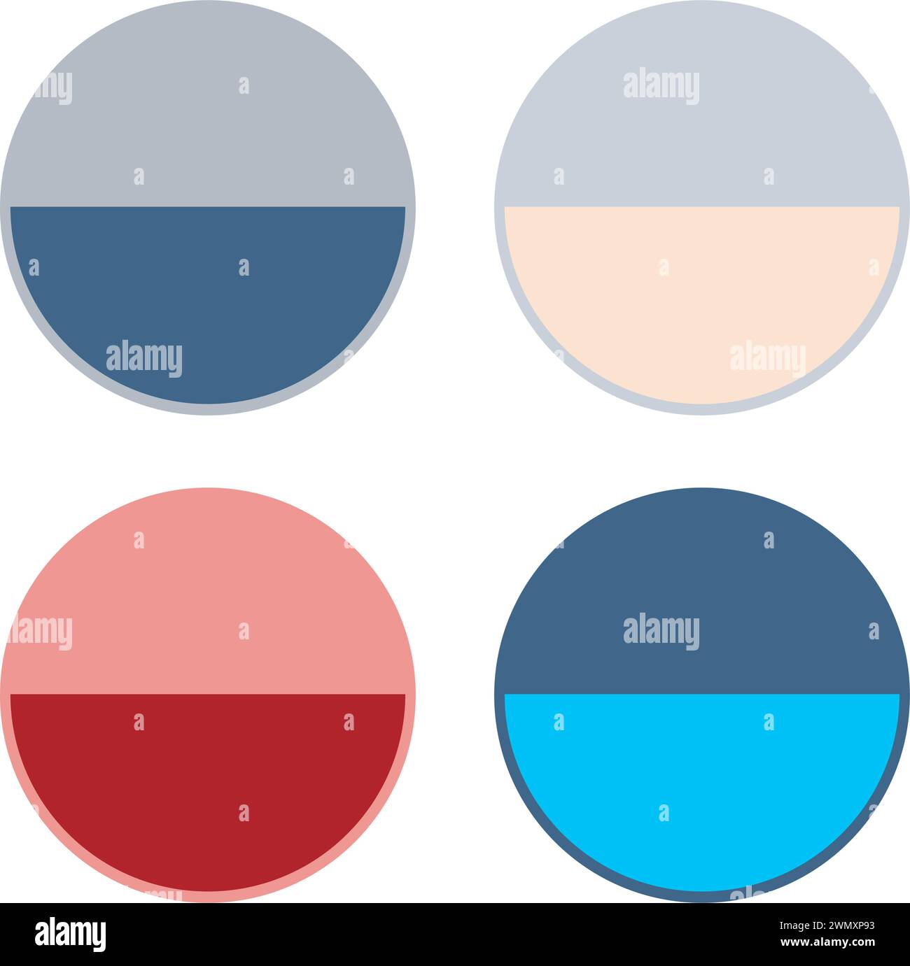 Bannières circulaires colorées avec espace de copie pour les promotions sur fond blanc Illustration de Vecteur