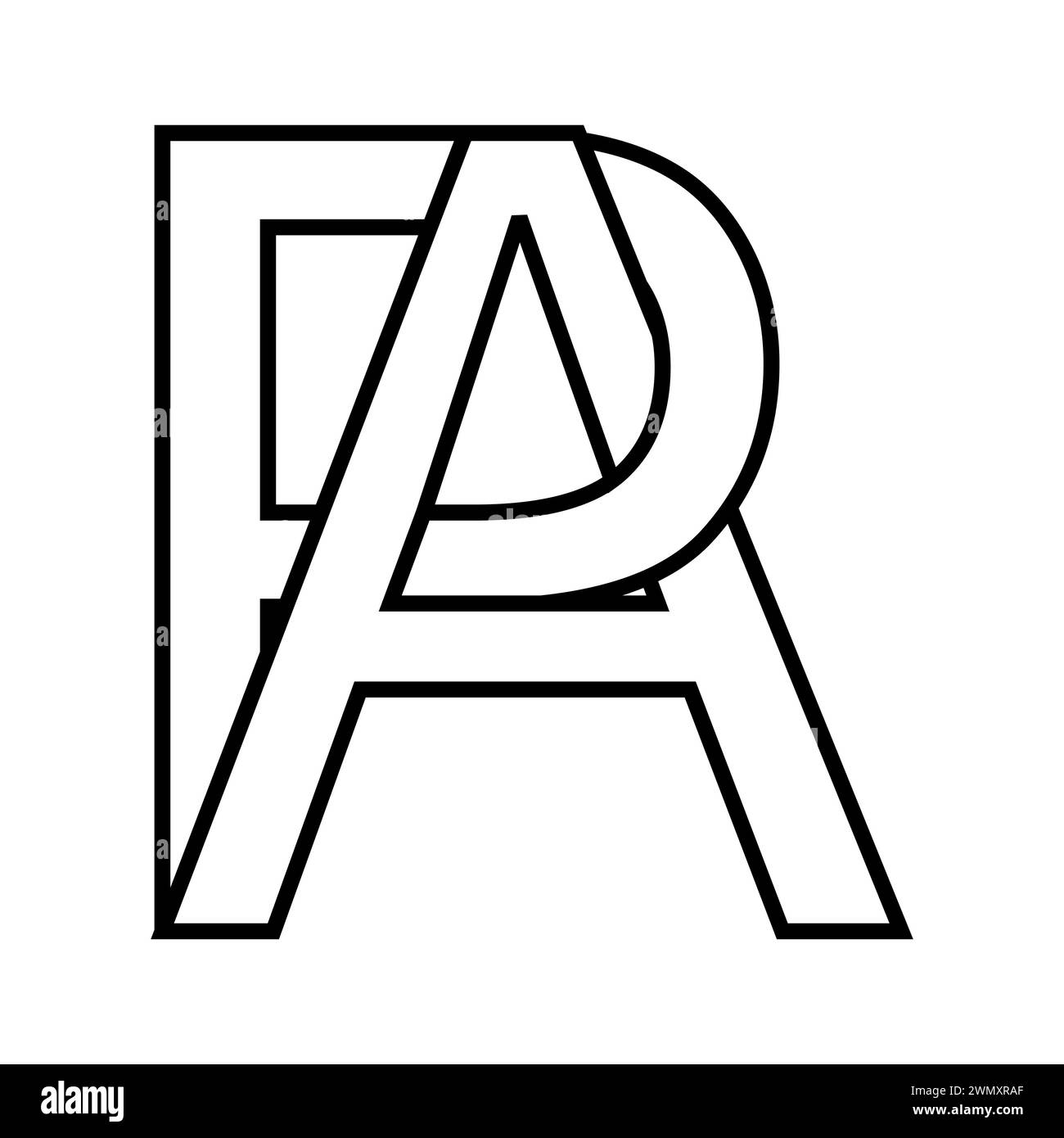 Signe logo PA, icône ap lettres doubles logotype p a Illustration de Vecteur