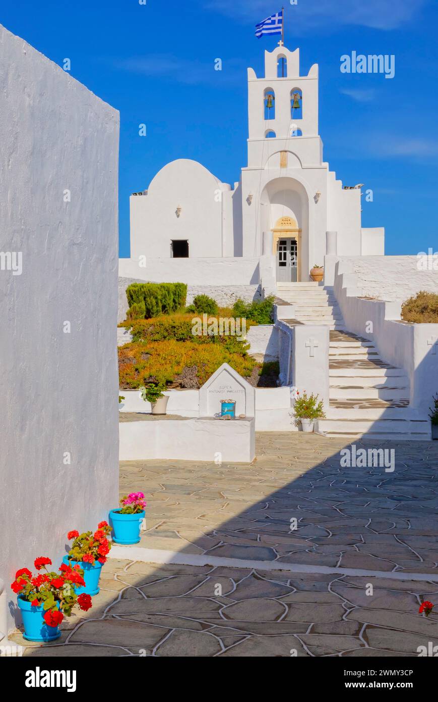 Grèce, îles du Dodécanèse, île de Sifnos, monastère Chrisopigi Banque D'Images