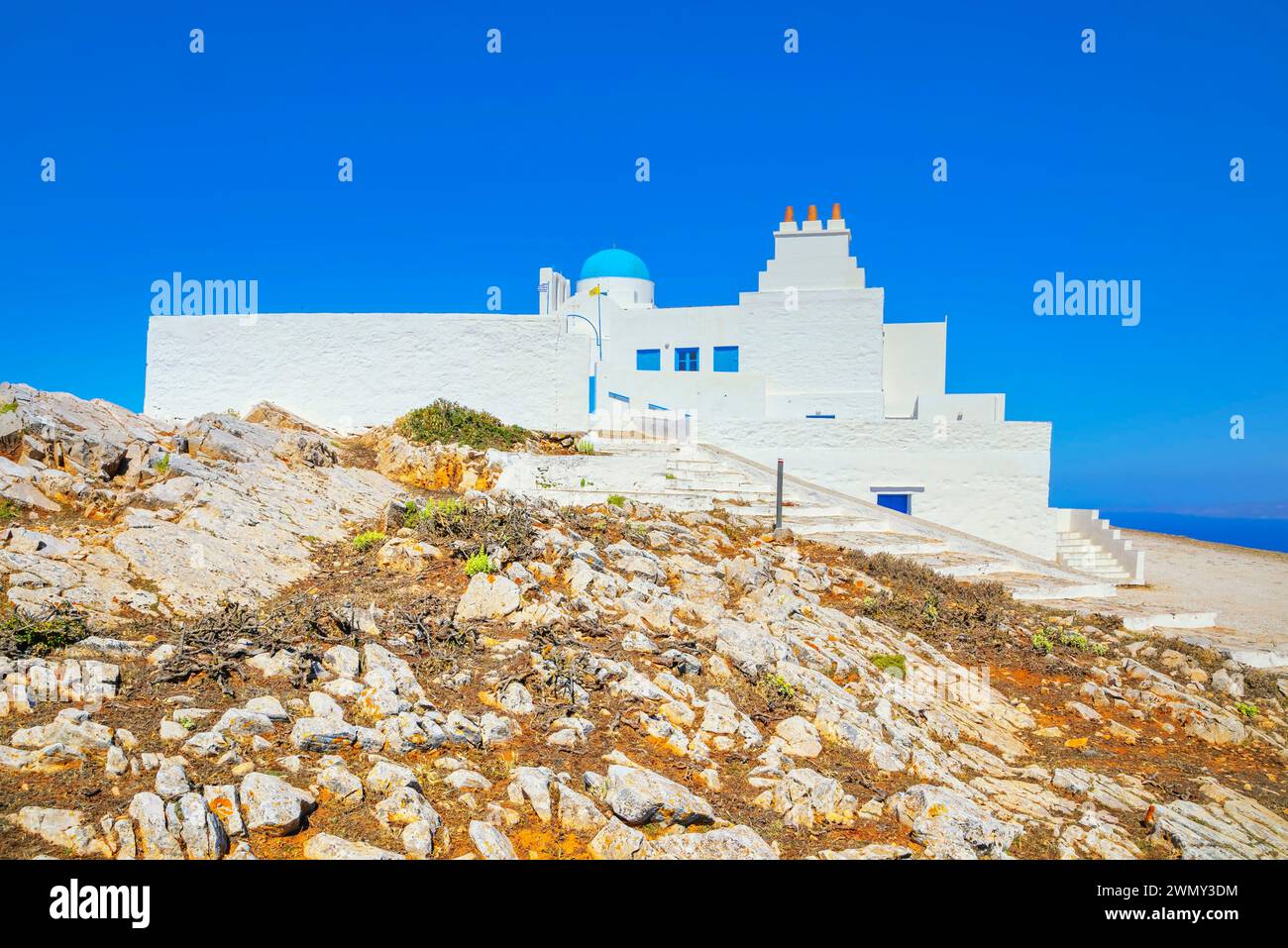 Grèce, îles du Dodécanèse, île de Sifnos, Monastère d'Agios Simeon Banque D'Images