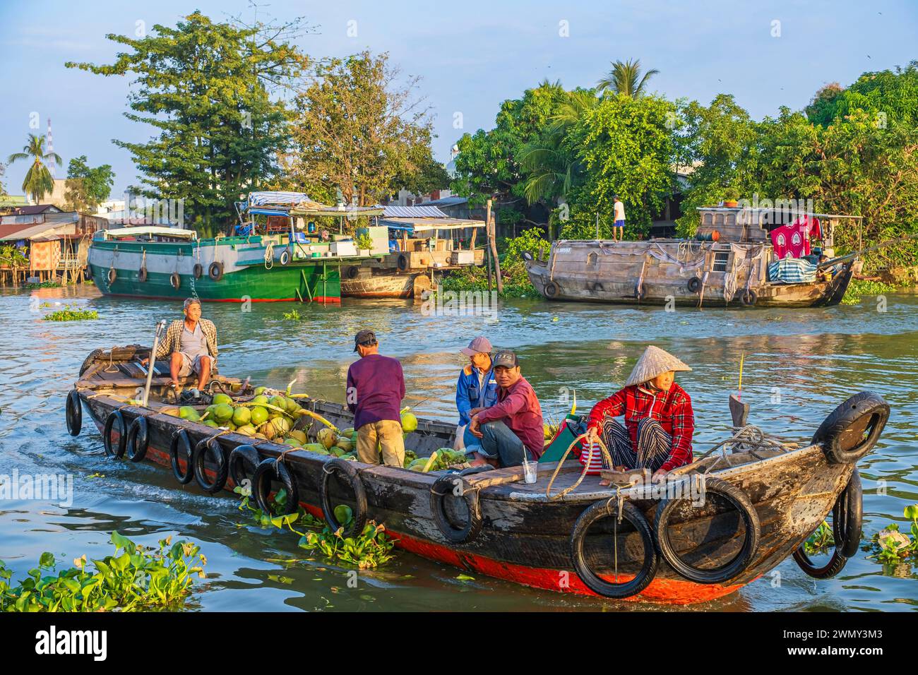 Vietnam, delta du Mékong, province d'an Giang, long Xuyen, transport fluvial sur la rivière Hau Banque D'Images