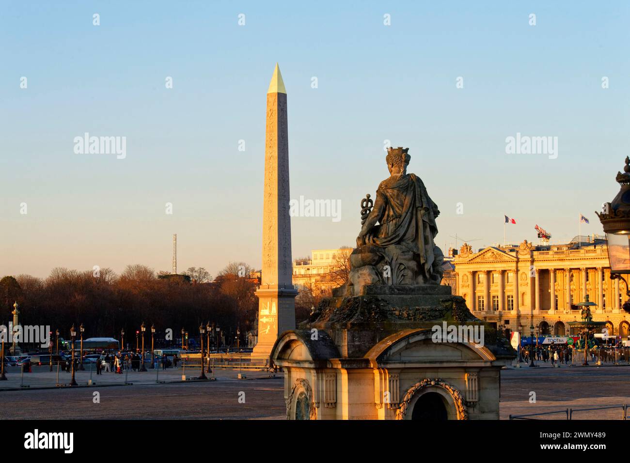 France, Paris, zone classée au Patrimoine mondial de l'UNESCO, place de la Concorde, Obélisque Banque D'Images
