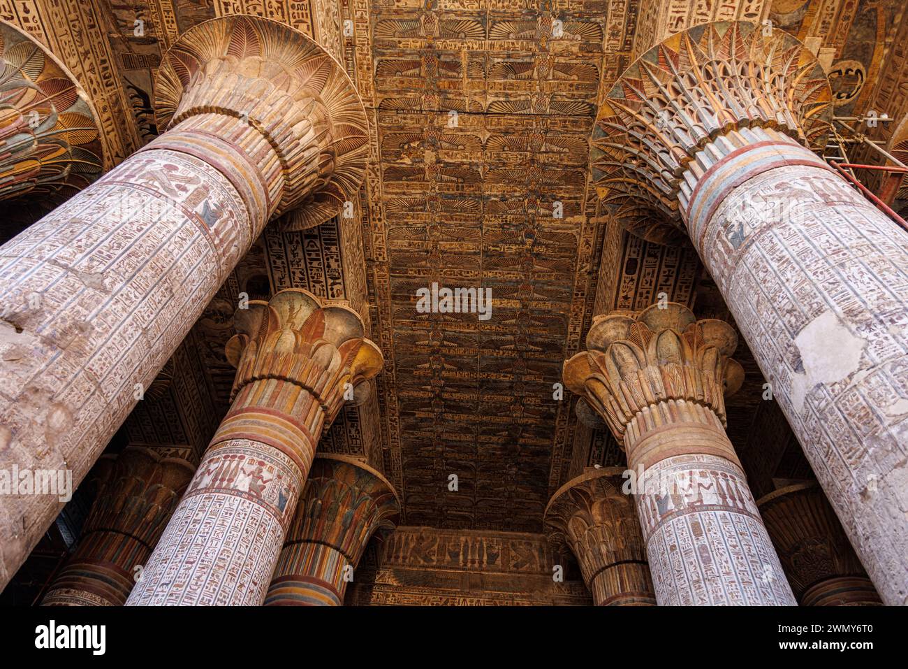 Egypte, Esna, temples pharaoniques en haute Egypte des périodes ptolémaïque et romaine classées au patrimoine mondial par l'UNESCO, Temple Khnum Banque D'Images
