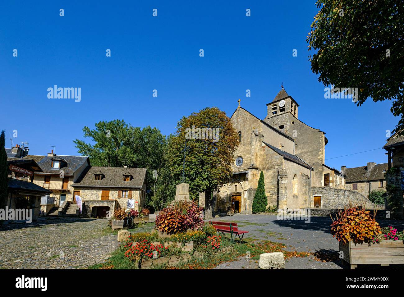 France, Aveyron, Sainte-Eulalie d'Olt, labellisé l'un des plus beaux villages de France, Banque D'Images