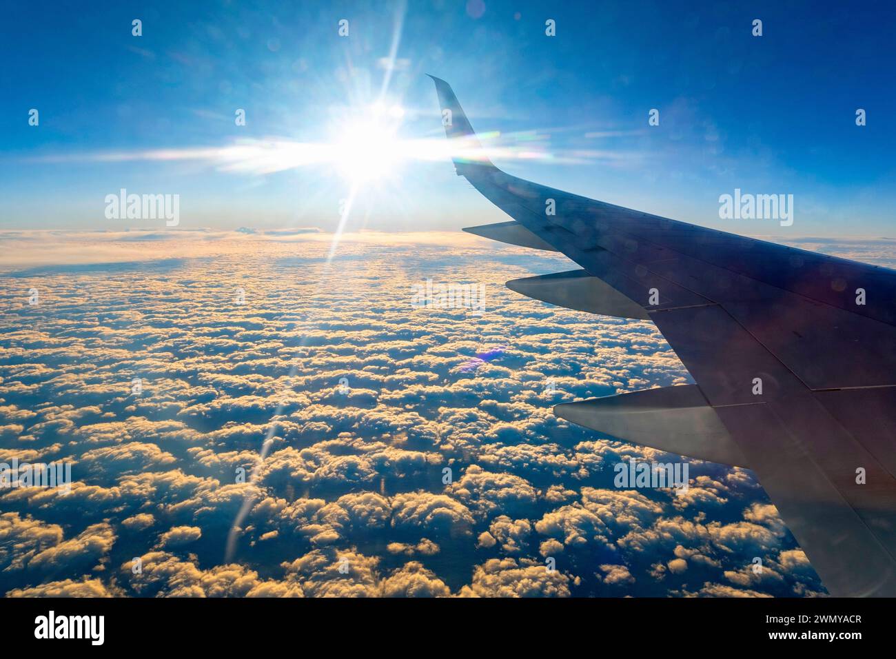 Islande, vue d'un avion au-dessus d'une mer de ​​clouds Banque D'Images