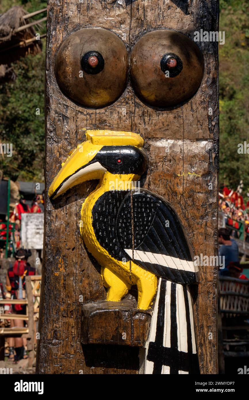 Inde, Nagaland, Kohima, réunion annuelle de toutes les tribus Naga pendant le festival Hornbill, tribu Yimkhiung Banque D'Images