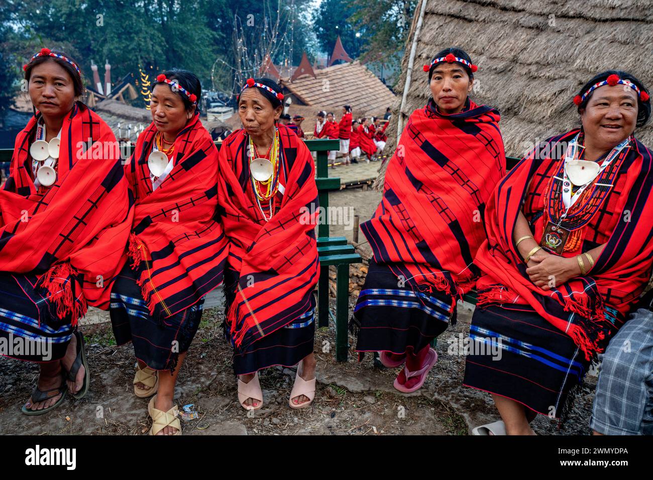 Inde, Nagaland, Kohima, réunion annuelle de toutes les tribus Naga pendant le festival Hornbill, tribu Yimkhiung Banque D'Images