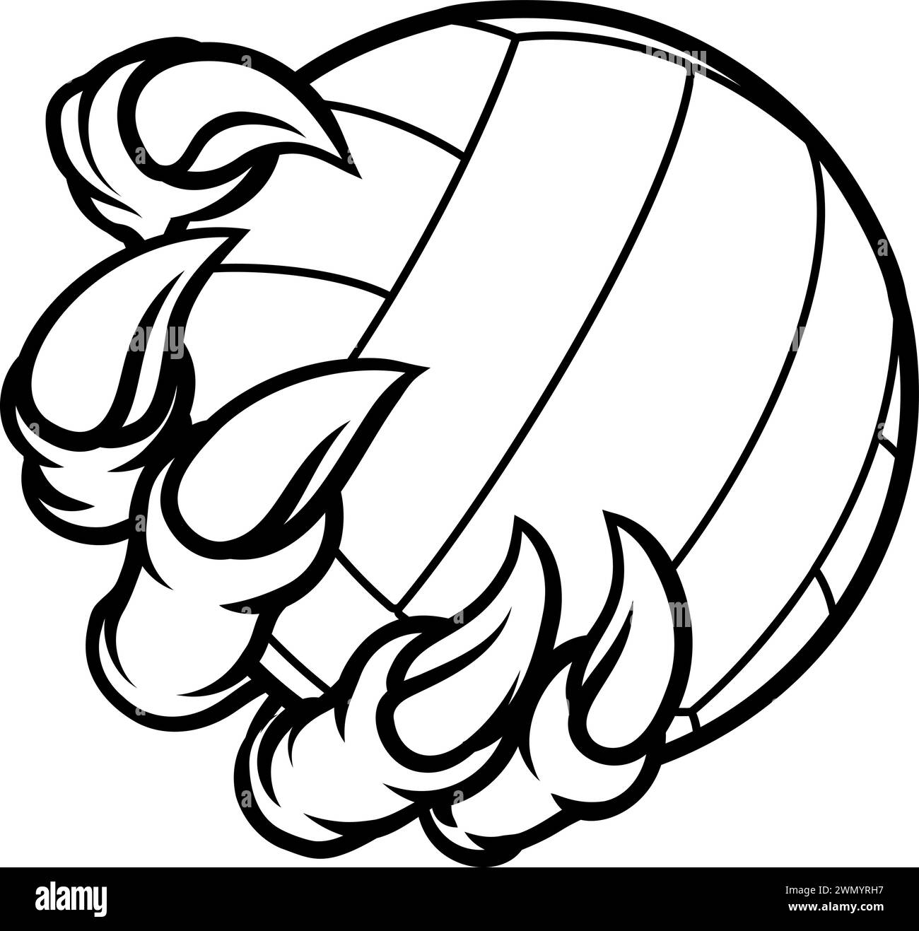 Griffe Softball Baseball ball Dragon Monster main Illustration de Vecteur