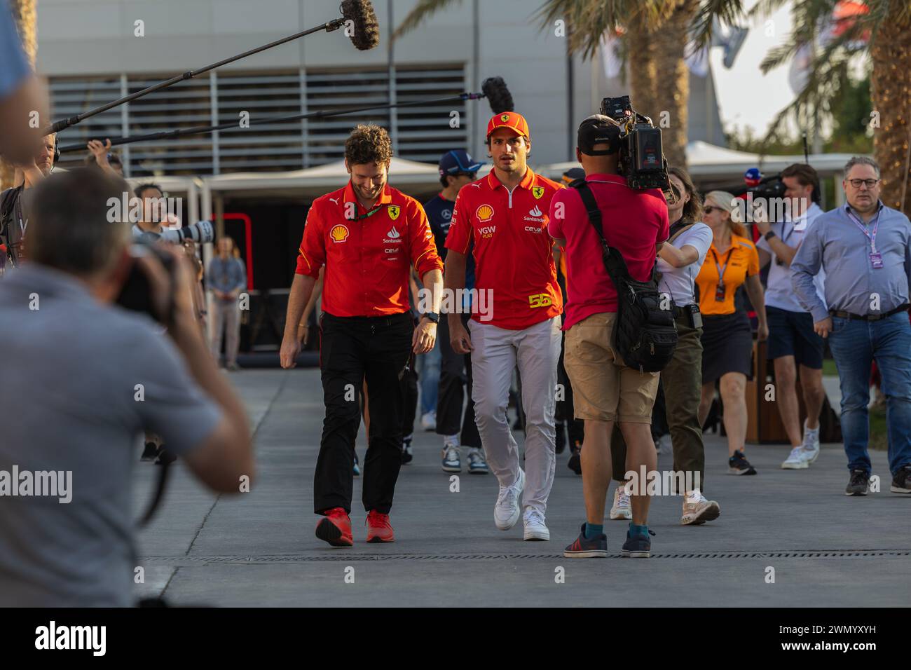 MANAMA, BAHREÏN, circuit international de Bahreïn, 28.Feb.2024 : Carlos Sainz Jr d'Espagne et Scuderia Ferrari pendant le Grand Prix de formule 1 de Bahreïn Banque D'Images