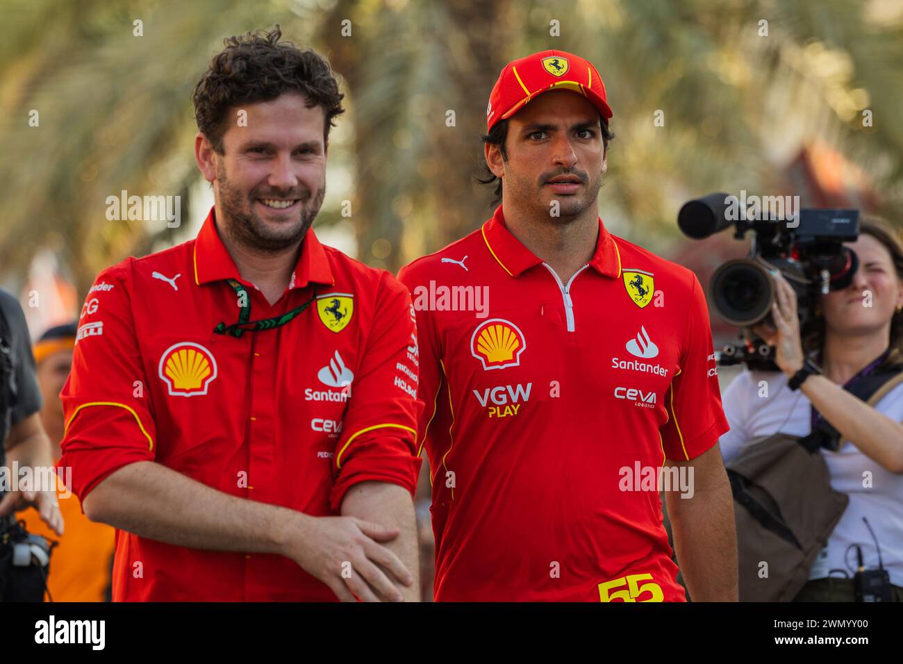 MANAMA, BAHREÏN, circuit international de Bahreïn, 28.Feb.2024 : Carlos Sainz Jr d'Espagne et Scuderia Ferrari pendant le Grand Prix de formule 1 de Bahreïn Banque D'Images