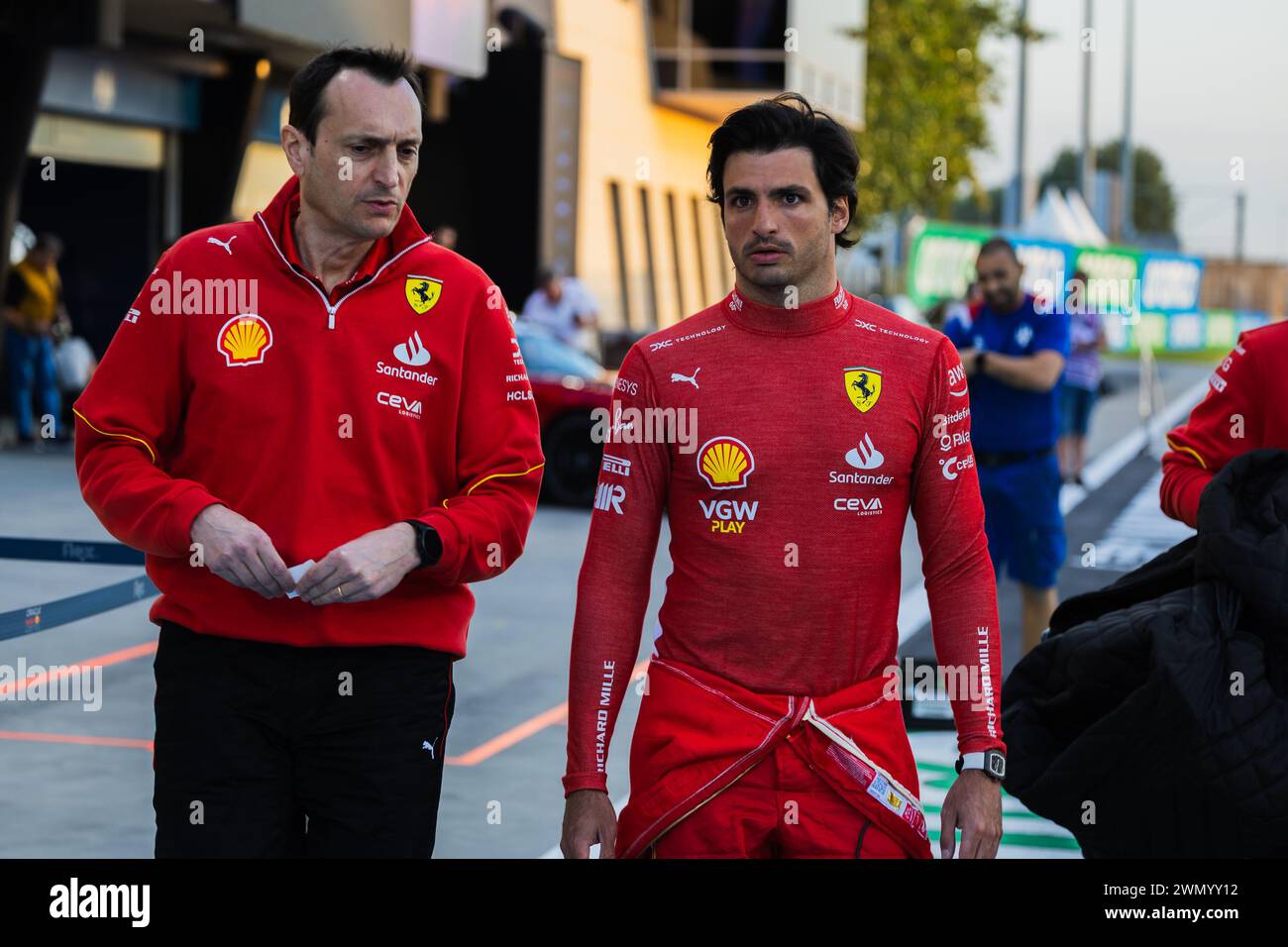MANAMA, BAHREÏN, circuit international de Bahreïn, 28.Feb.2024 : Carlos Sainz Jr d'Espagne et Scuderia Ferrari pendant le Grand Prix de formule 1 de Bahreïn Banque D'Images