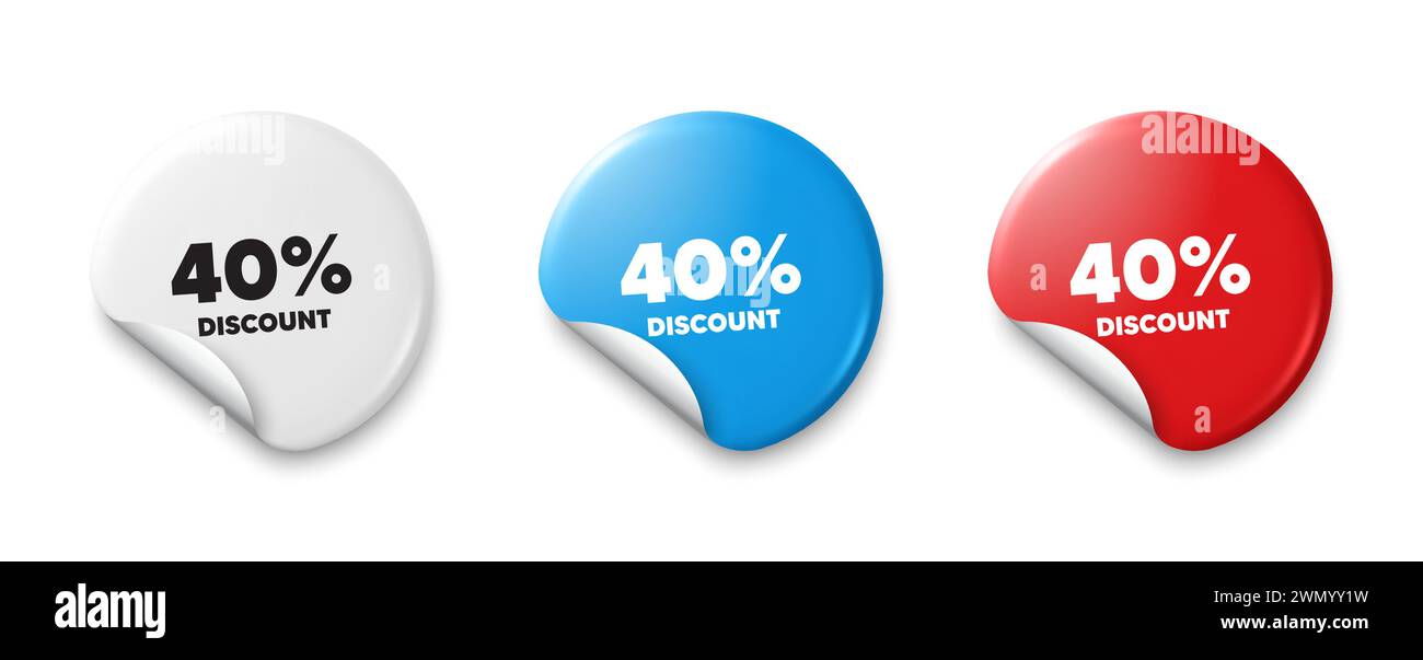 réduction de 40 %. Affiche de prix de l'offre de vente. Étiquettes de prix. Vecteur Illustration de Vecteur