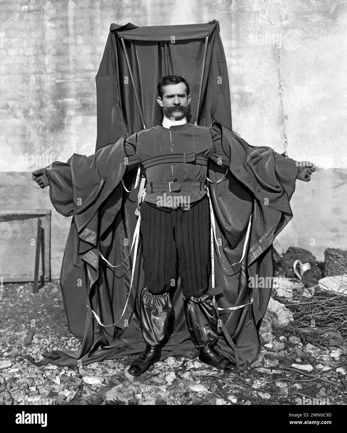 Franz Reichelt. Portrait du pionnier français du parachute, Franz Karl Reichelt (1878-1912), avant 1912 Banque D'Images