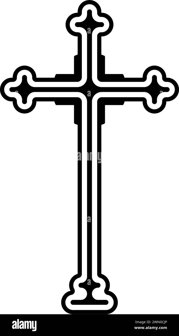 Symbole de croix chrétienne gothique. Illustration vectorielle plate Illustration de Vecteur