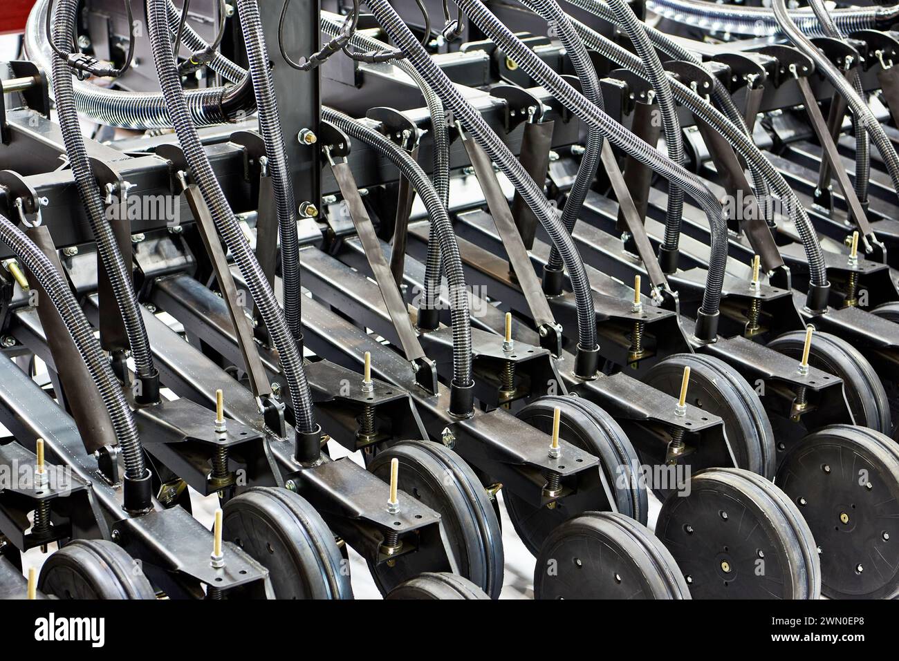 Semoir pneumatique pour machines agricoles à l'exposition Banque D'Images