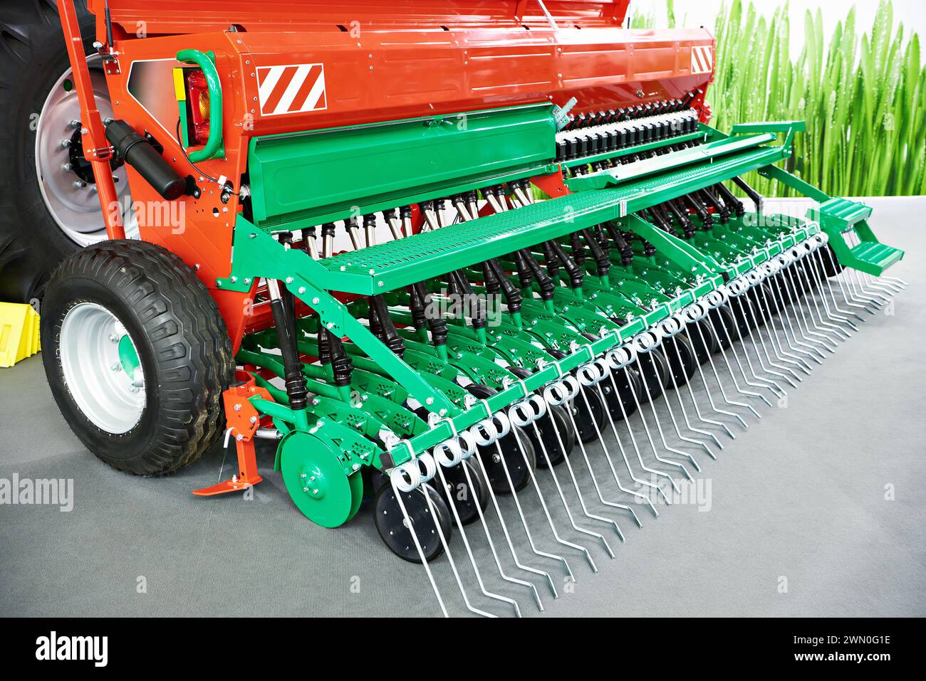 Grain de semoir de rangée sur l'exposition Banque D'Images