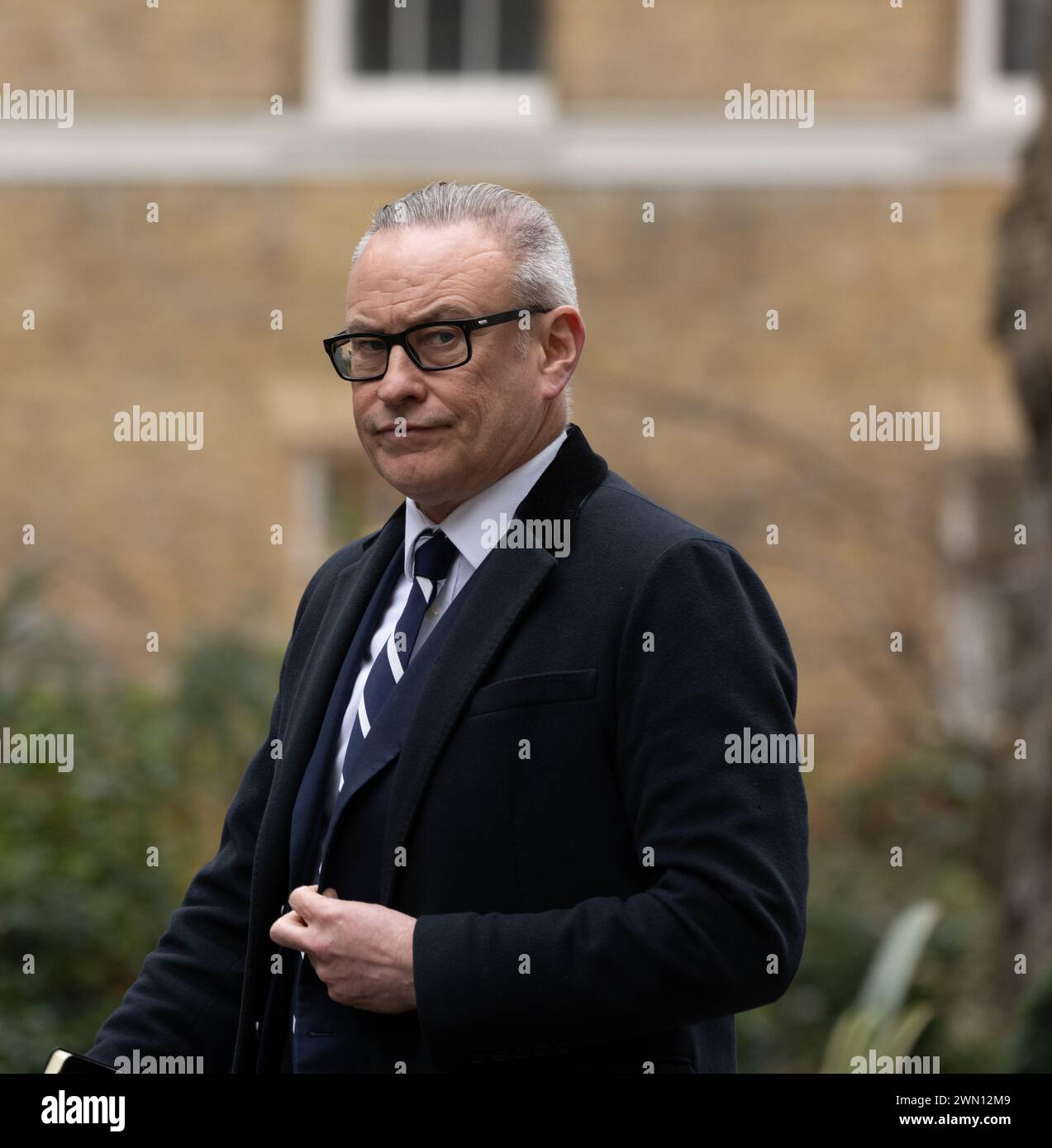 Londres, Royaume-Uni. 28 février 2024. Des dirigeants d'entreprises INFORMATIQUES visitent 10 Downing Street London UK Adrian McDonald, Président EMEA (Europe, moyen-Orient et Afrique), Dell technologies crédit : Ian Davidson/Alamy Live News Banque D'Images