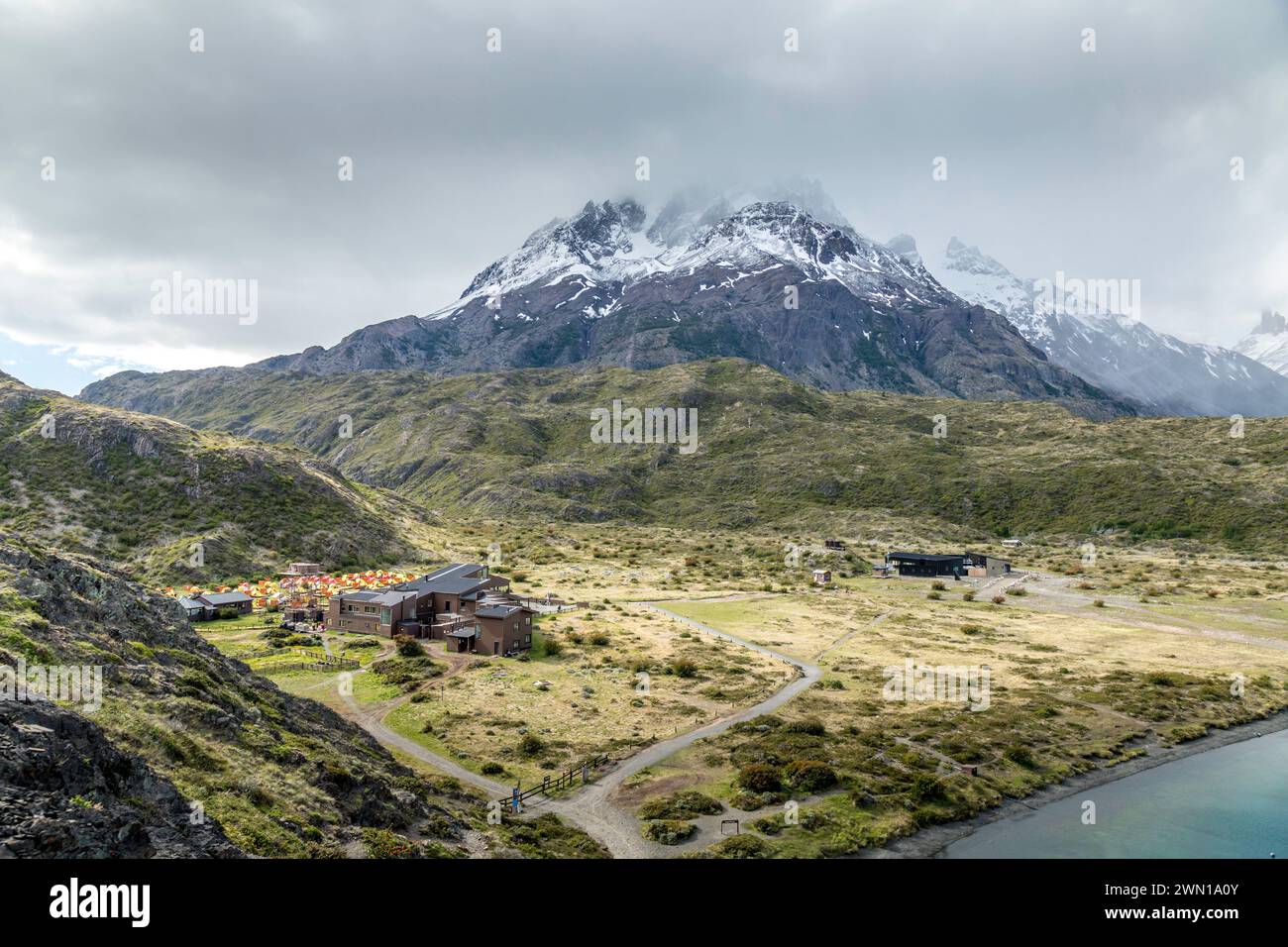 Vue depuis le circuit 'O', Torres Del Paine, Patagonie du Sud, Chili, Amérique du Sud. Banque D'Images