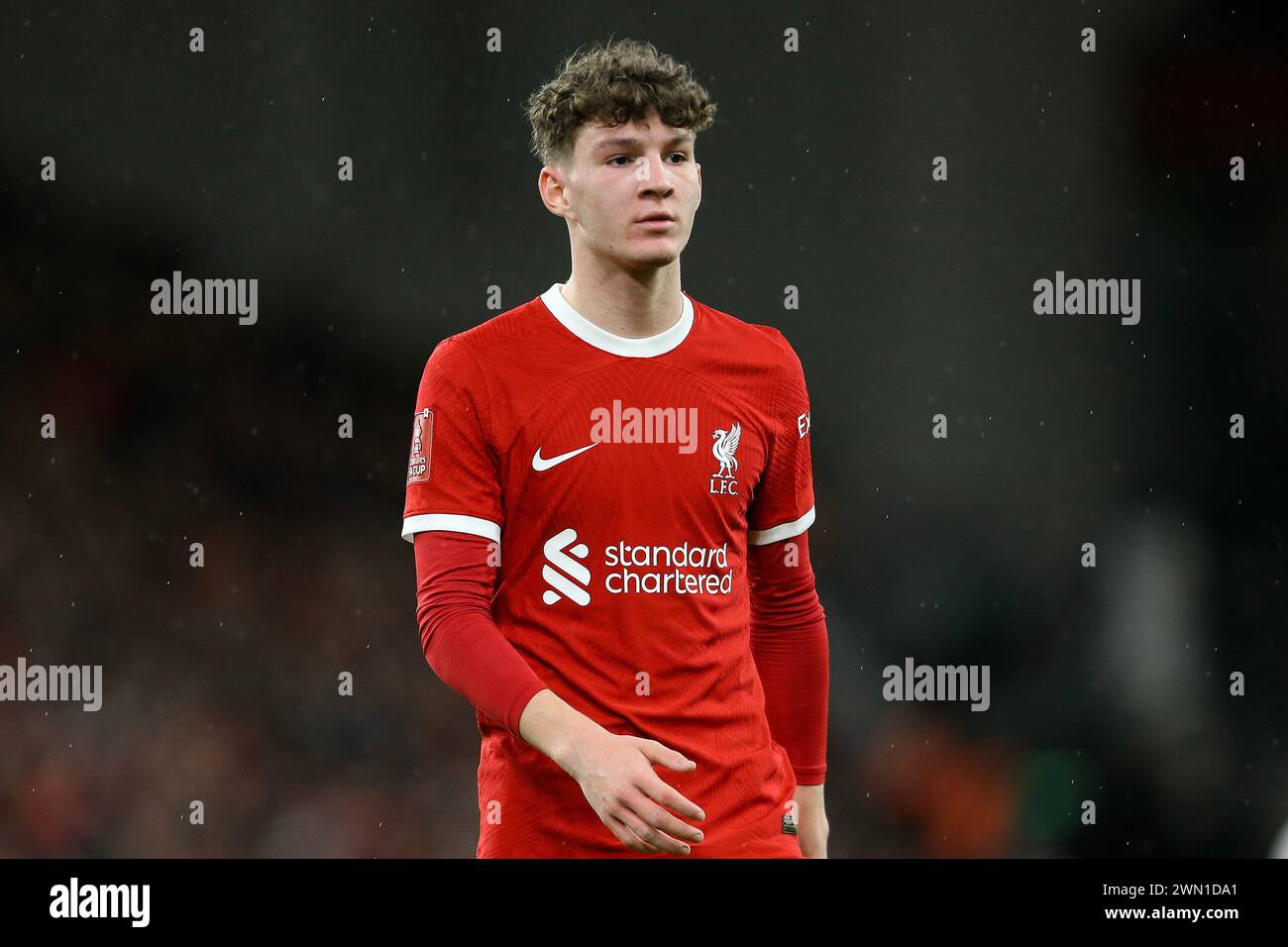 Liverpool, Royaume-Uni. 28 février 2024. Lewis Koumas de Liverpool. Emirates FA Cup, match de 5e tour, Liverpool v Southampton à Anfield à Liverpool le mercredi 28 février 2024. Cette image ne peut être utilisée qu'à des fins éditoriales. Usage éditorial exclusif. photo par Chris Stading/Andrew Orchard photographie sportive/Alamy Live News crédit : Andrew Orchard photographie sportive/Alamy Live News Banque D'Images