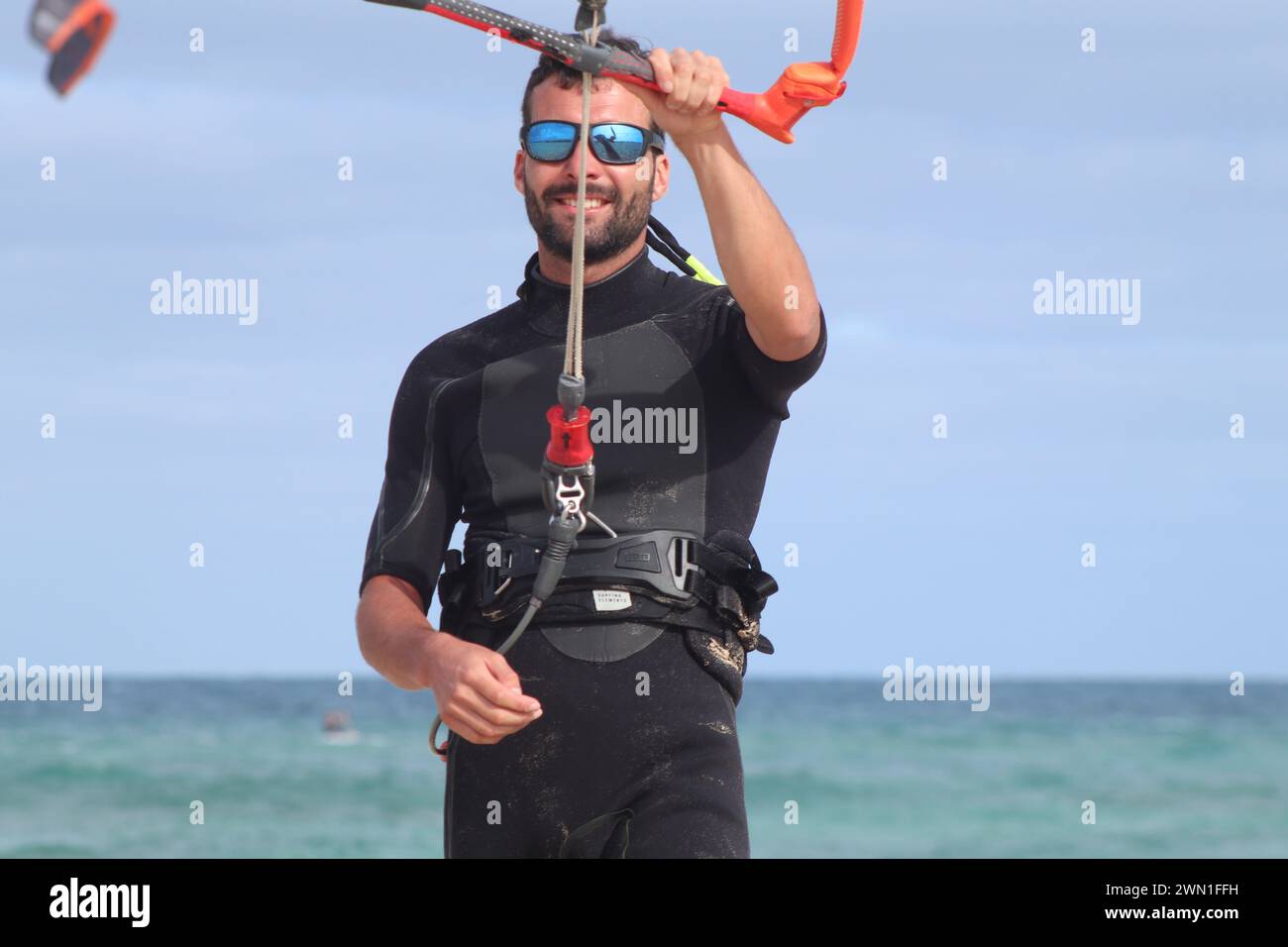 Journée de kite à la plage de kite Sal île Cap-Vert Banque D'Images