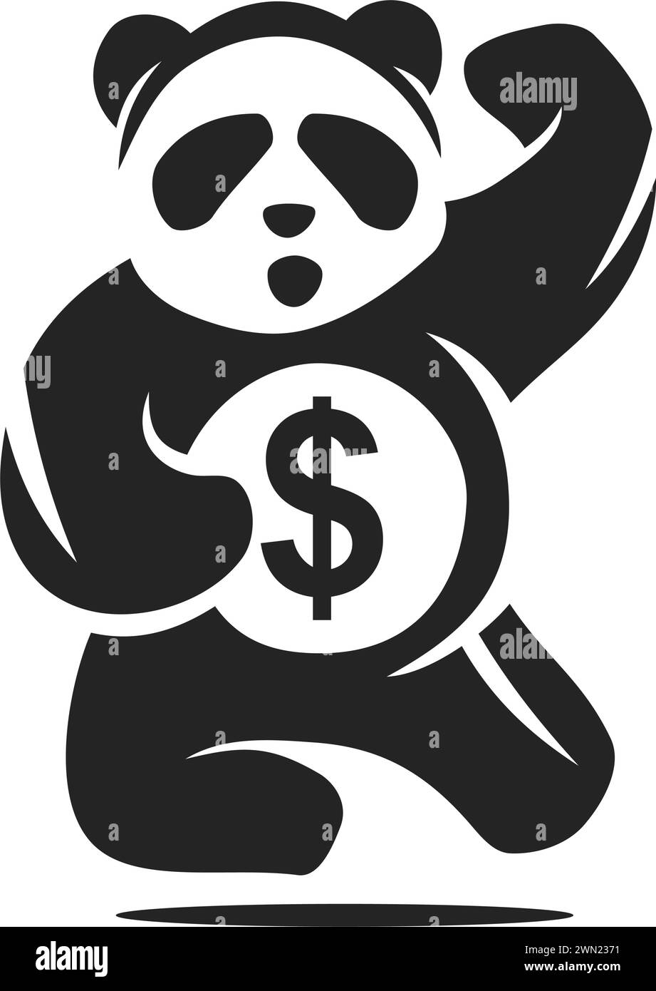 Modèle de logo Panda isolé. Identité de marque. Icône graphique vectoriel abstrait Illustration de Vecteur