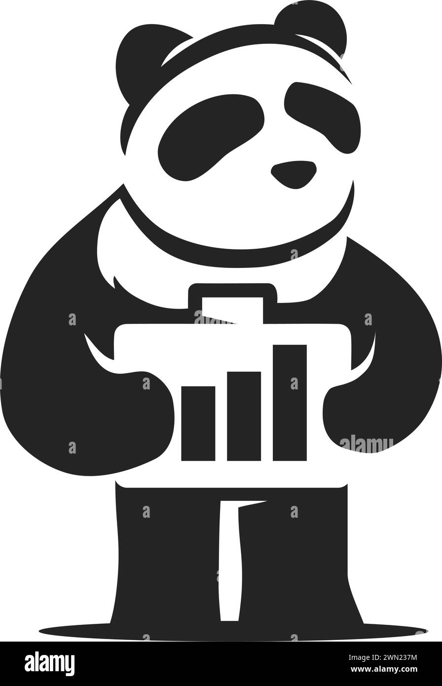 Modèle de logo Panda isolé. Identité de marque. Icône graphique vectoriel abstrait Illustration de Vecteur