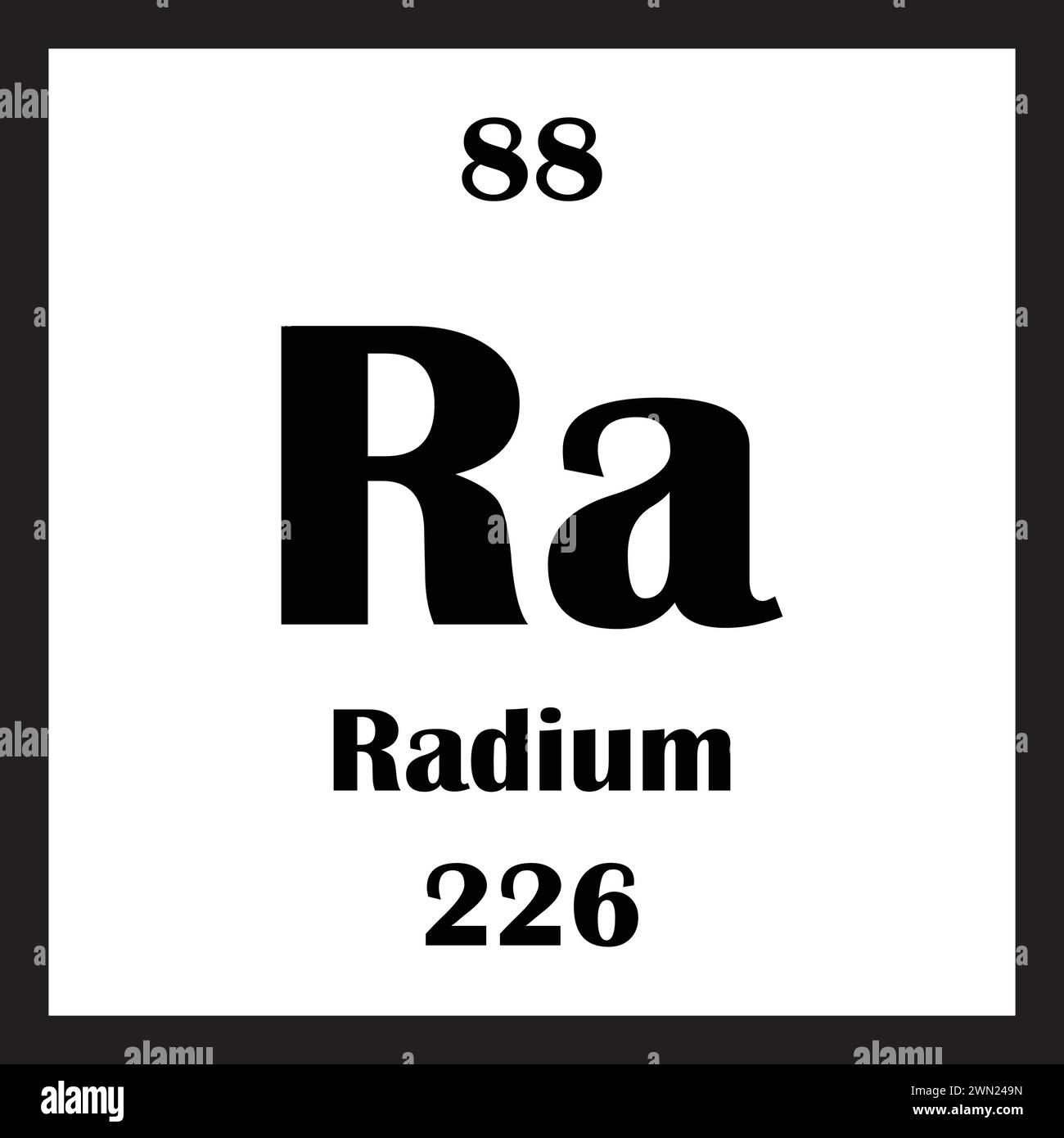 Conception d'illustration vectorielle d'icône d'élément chimique de radium Illustration de Vecteur