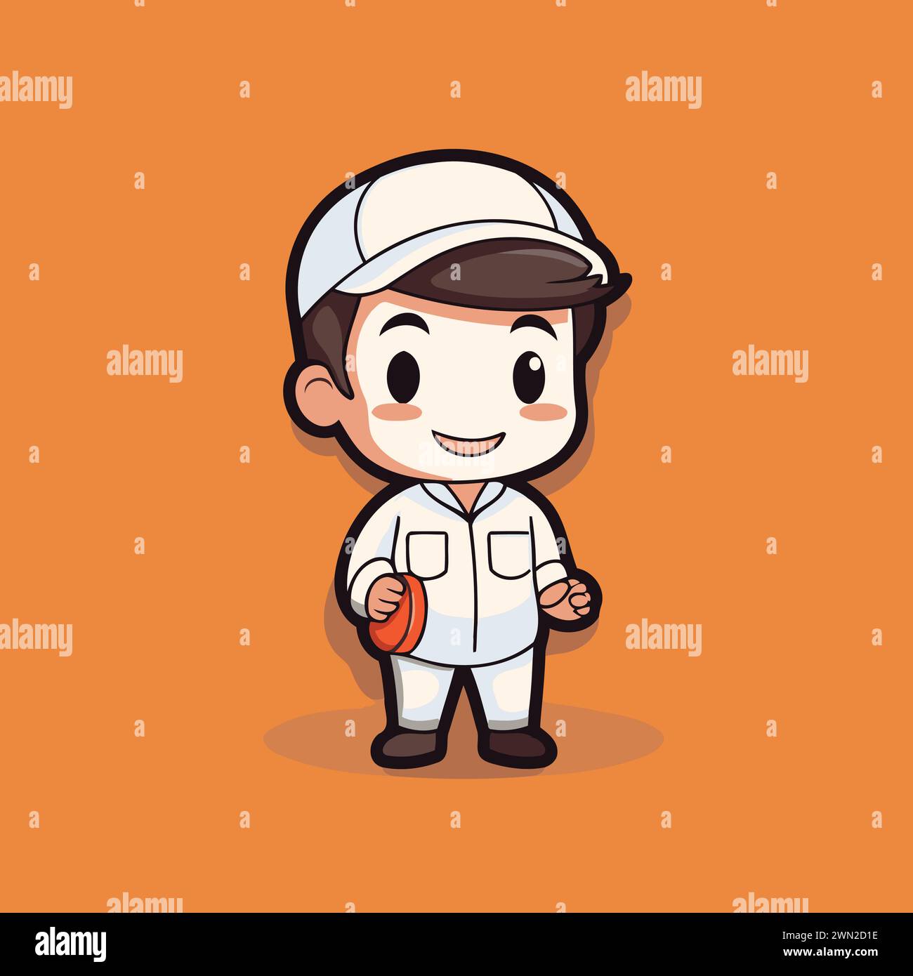 Cute Mechanic Cartoon Mascot Character Mascot Design Illustration de Vecteur