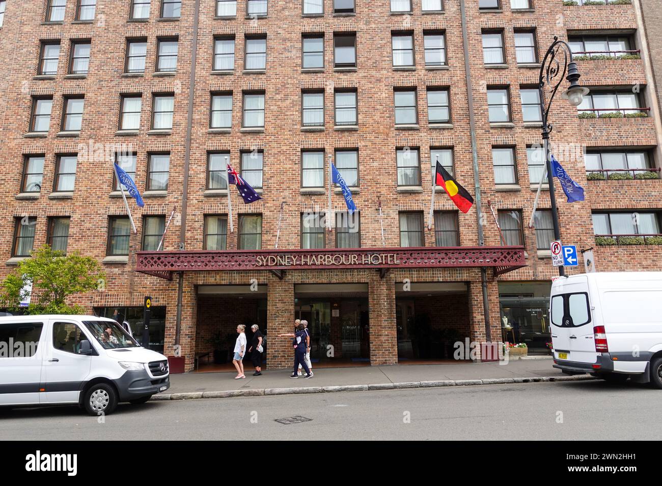 Le Sydney Harbour Hotel est situé au 55 George Street dans le quartier historique des Rocks. C’est un mélange unique d’équipements modernes et de charme historique. Le ho Banque D'Images