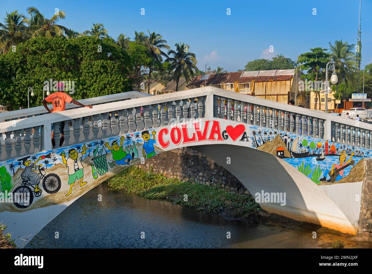 Pont de Colva Beach. Goa Inde Banque D'Images