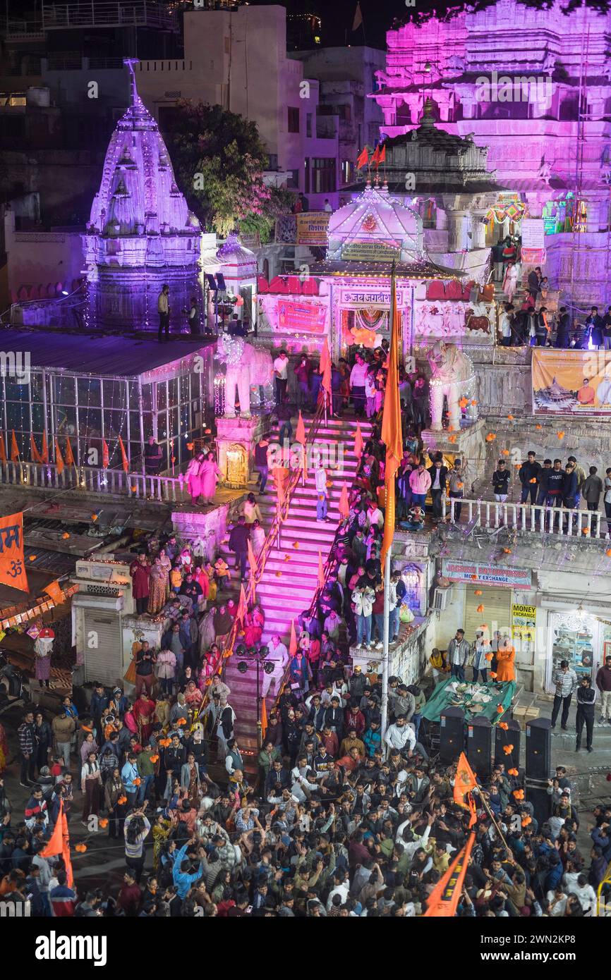 Temple festival Udaipur Rajasthan Inde Banque D'Images