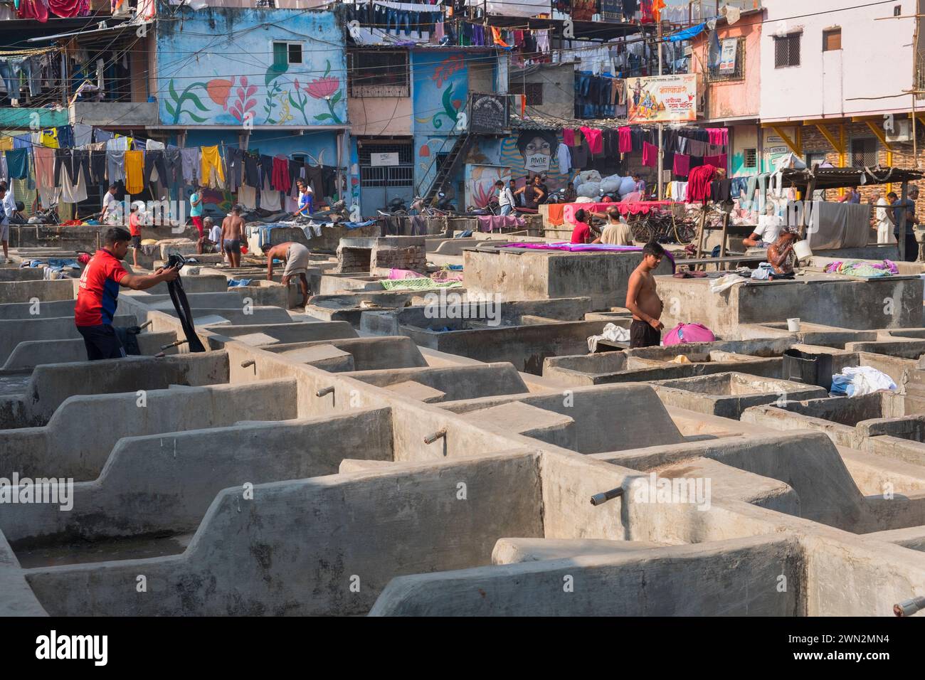 Cuffe Parade dhobi ghat Mumbai Bombay Maharashtra Inde Banque D'Images