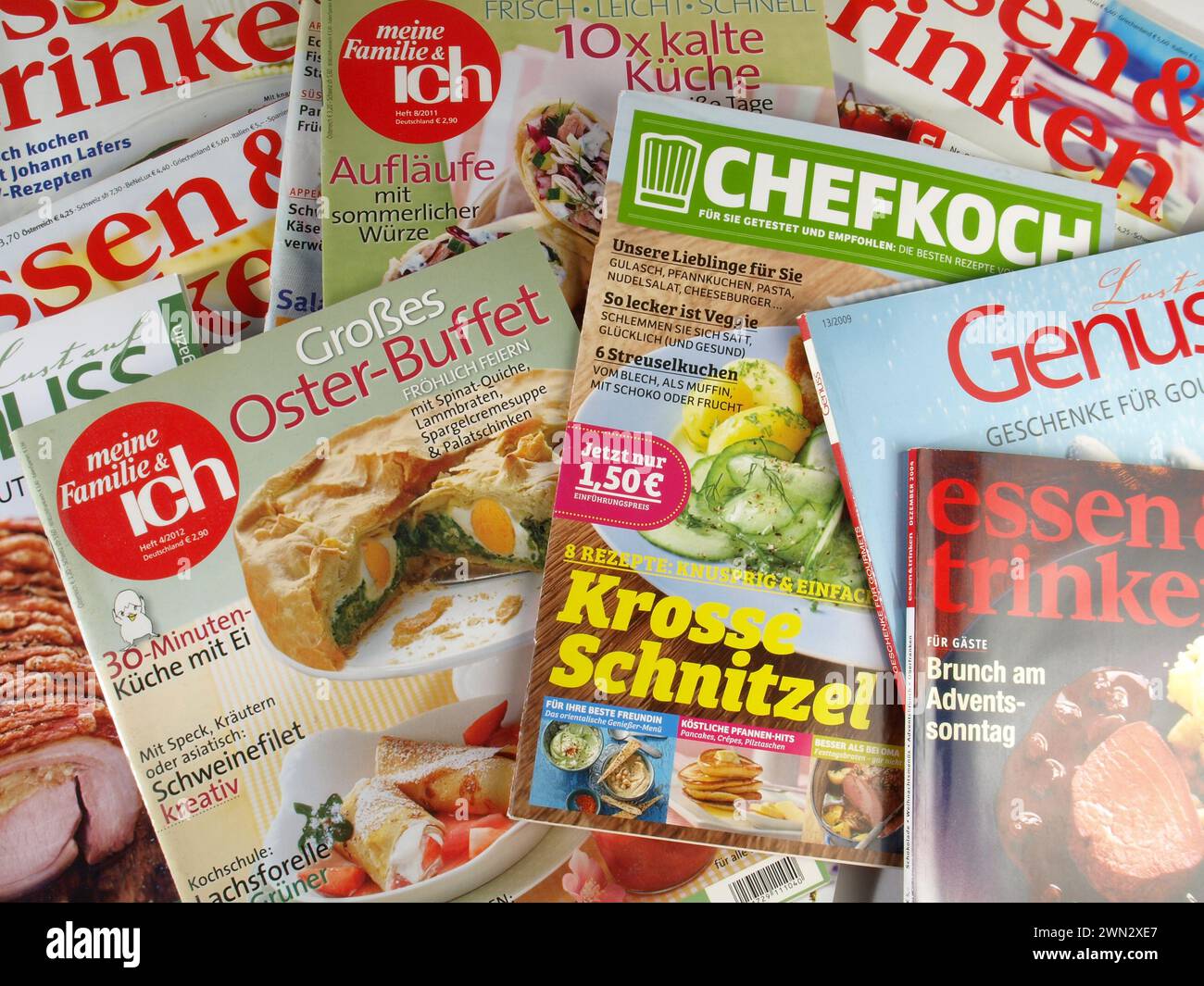 Magazines allemands de nourriture et de cuisine imprimés - Food Magazine Banque D'Images