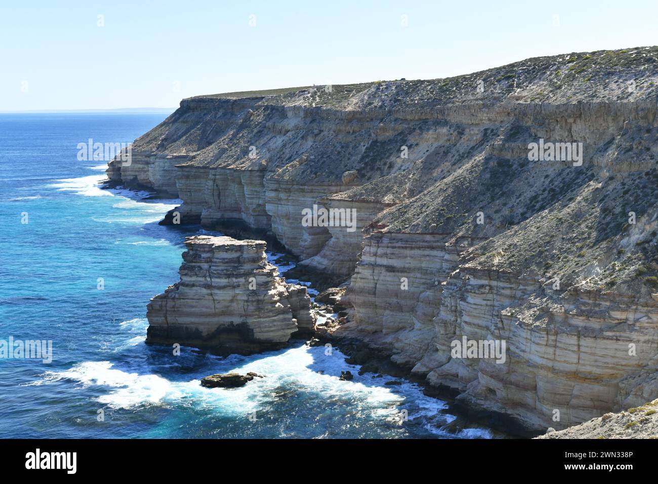 Island Rock sur la côte de Kalbarri, WA Banque D'Images