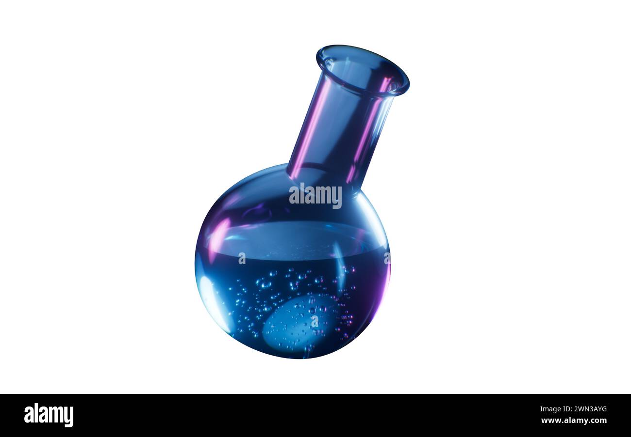 Elément isolé de flacon chimique, rendu 3D. Illustration 3D. Banque D'Images