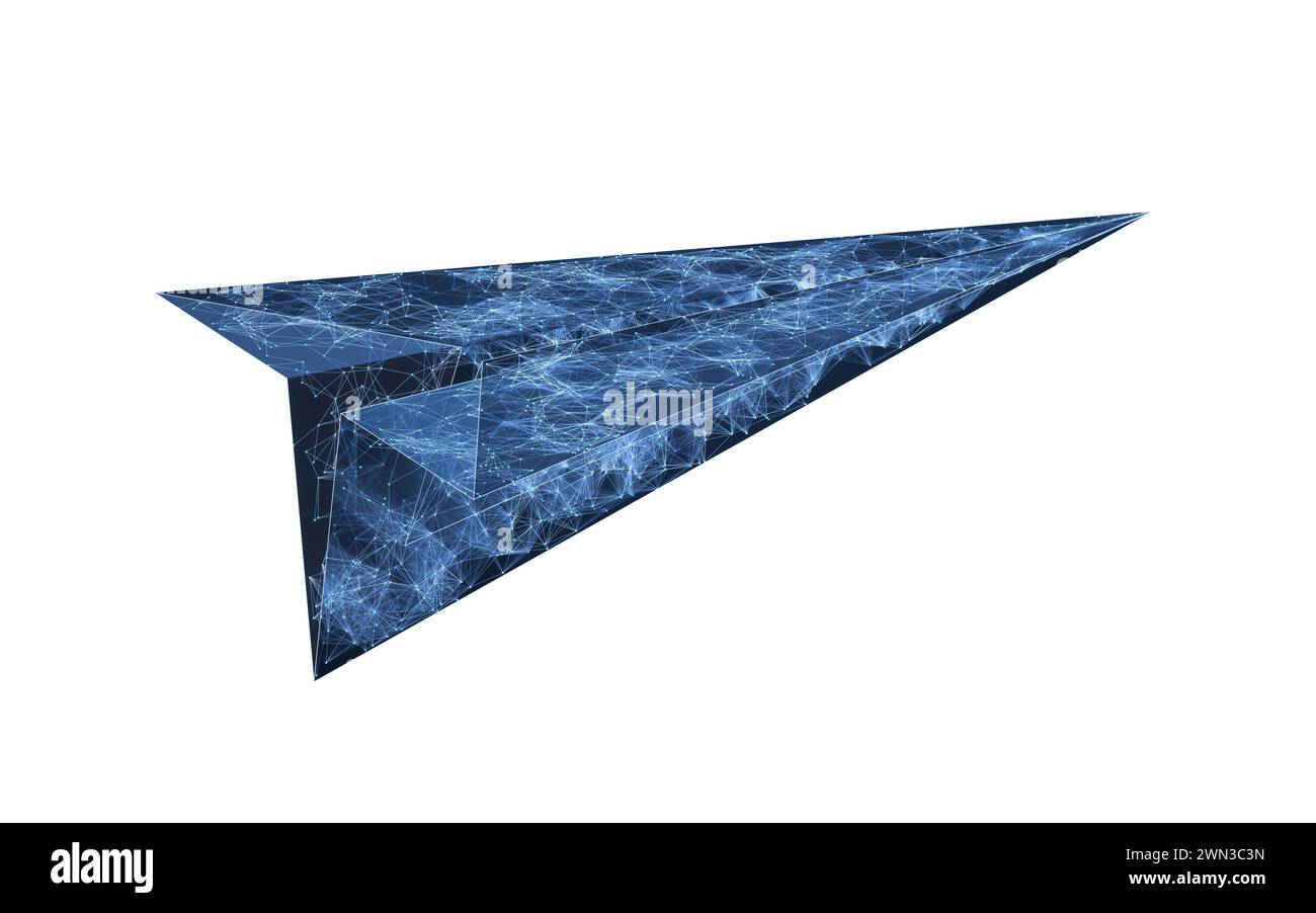 Plan papier avec lignes bleues, rendu 3D. Illustration 3D. Banque D'Images