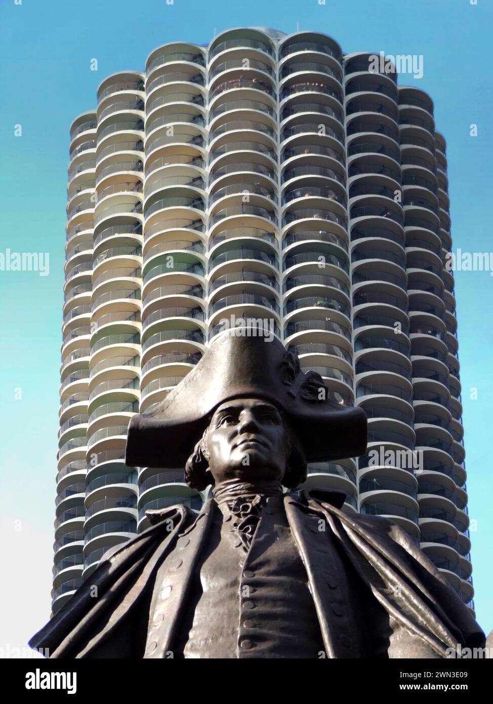 George Washington, The Heald Square Monument, Marina City, Chicago, Illinois, États-Unis, 2006 Banque D'Images