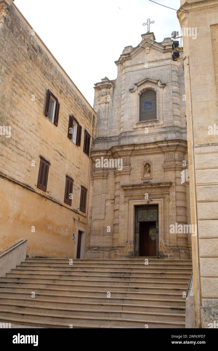 L'escalier menant à Santa Lucia à Matera, Italie Banque D'Images