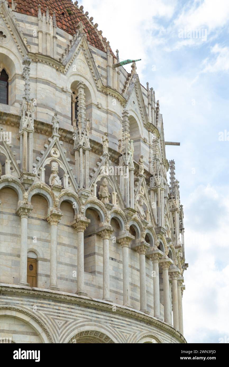 Détails de l'église baptiste à Pise, Italie Banque D'Images