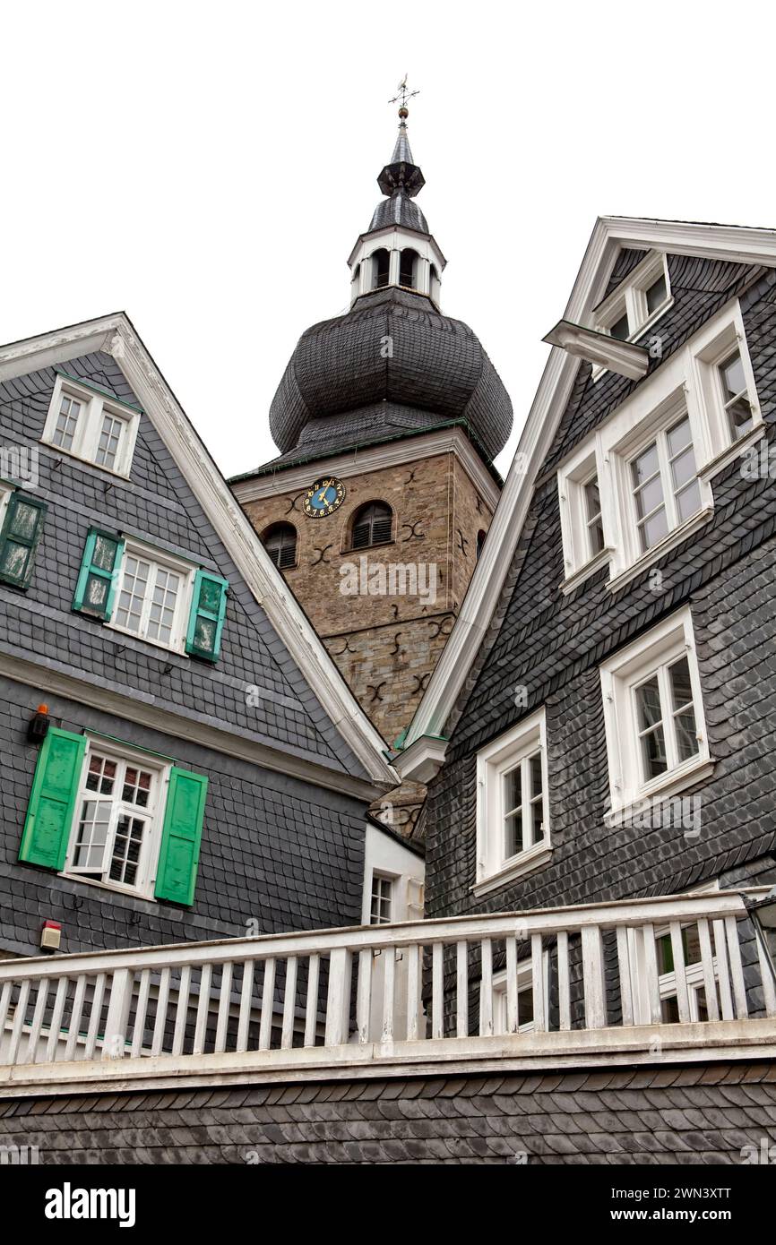 Bergisches Haus style, maisons Berg à Lennep, Remscheid, Bergisches Land, région de la Ruhr, Rhénanie du Nord-Westphalie, Allemagne, Europe Banque D'Images