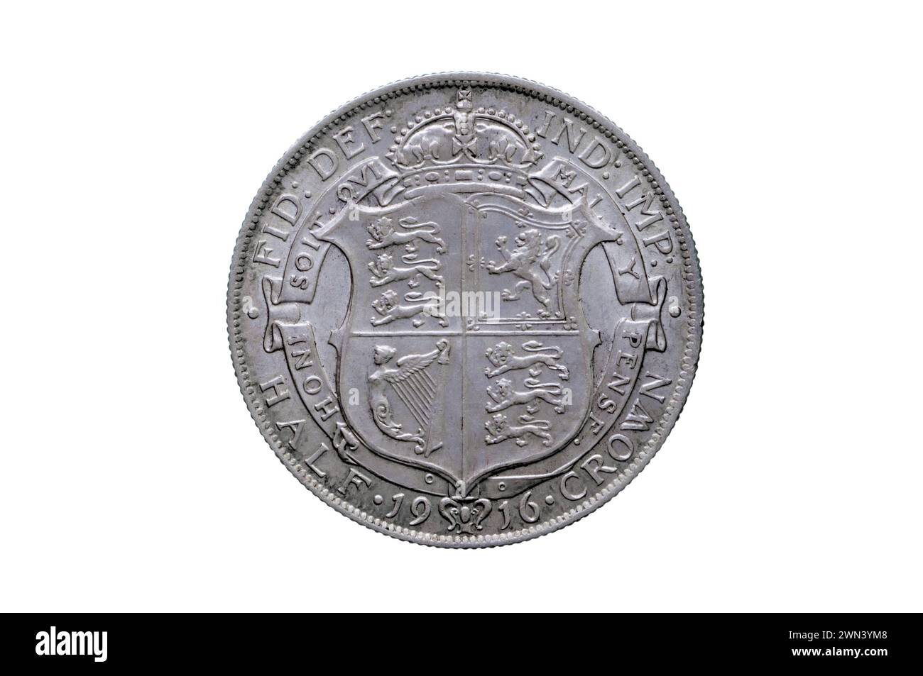1916 argent demi-couronne Banque D'Images