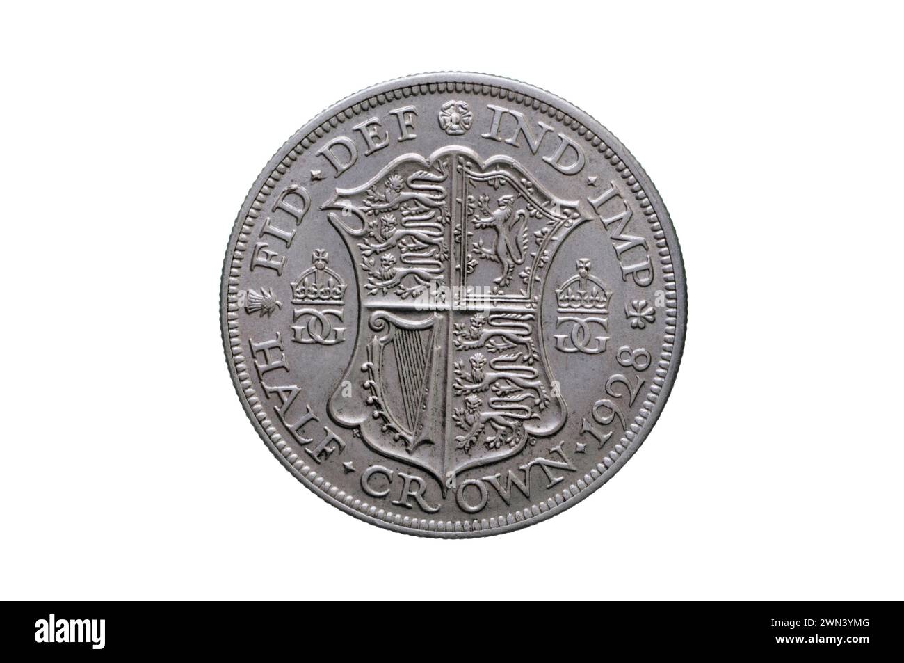 1928 argent demi-couronne Banque D'Images