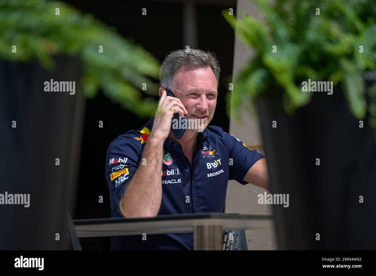 Sakhir, Bahreïn. 29 février 2024. Christian Horner Team principal Oracle Red Bull Racing pendant FP1. AHMAD ALSHEHAB/Alamy Live News Banque D'Images